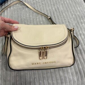 Marc Jacobs Ivory Crossbody Bag with Gold Accents